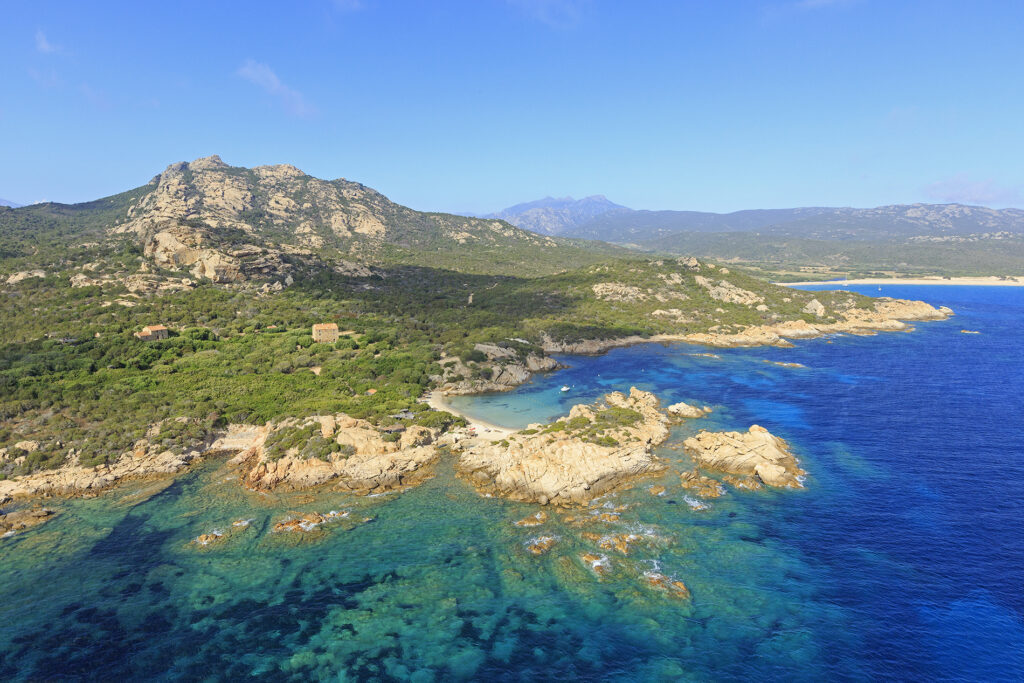 France, Corse du Sud (2A), Domaine de Murtoli (vue aerienne)